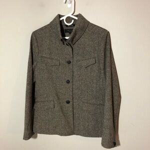 Rag and Bone wool brown tweed military high neck blazer jacket womens 6 academia